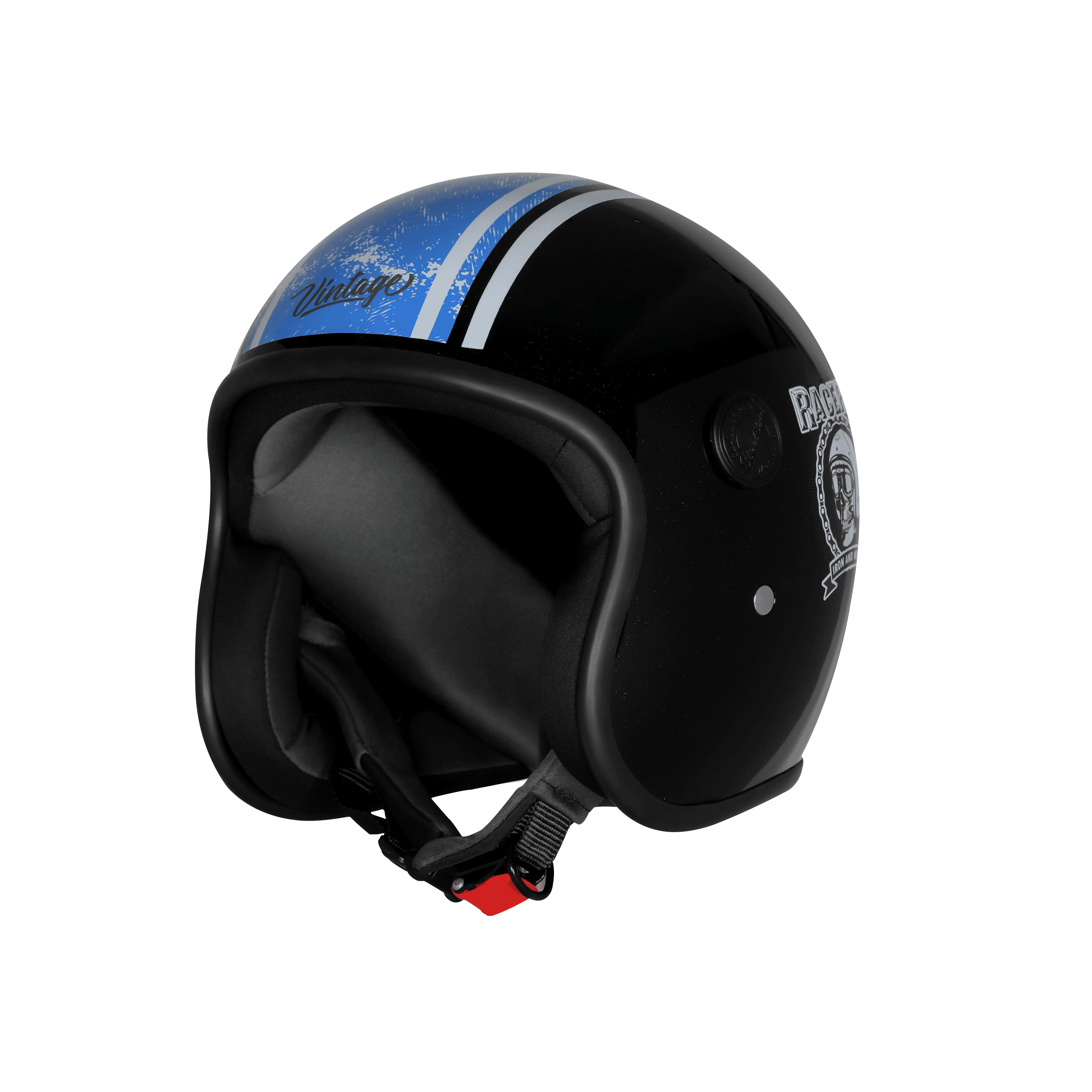 SBH-55 VINTAGE RACERS GLOSSY BLACK WITH DARK BLUE